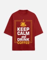 Keep Coffee Unisex Terry Oversized T Shirt - Image 3
