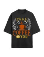Take Coffee With You Unisex Terry Oversized T Shirt - Image 5