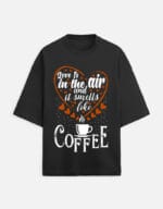 Smells Coffee Unisex Terry Oversized T Shirt - Image 3