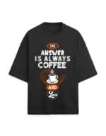 Answer Coffee Unisex Terry Oversized T Shirt - Image 3