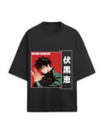 Jujutsu Kaisen Megumi Fushiguro Terry Oversized T Shirt - Image 3