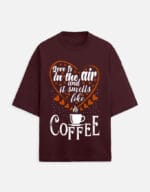 Smells Coffee Unisex Terry Oversized T Shirt - Image 9