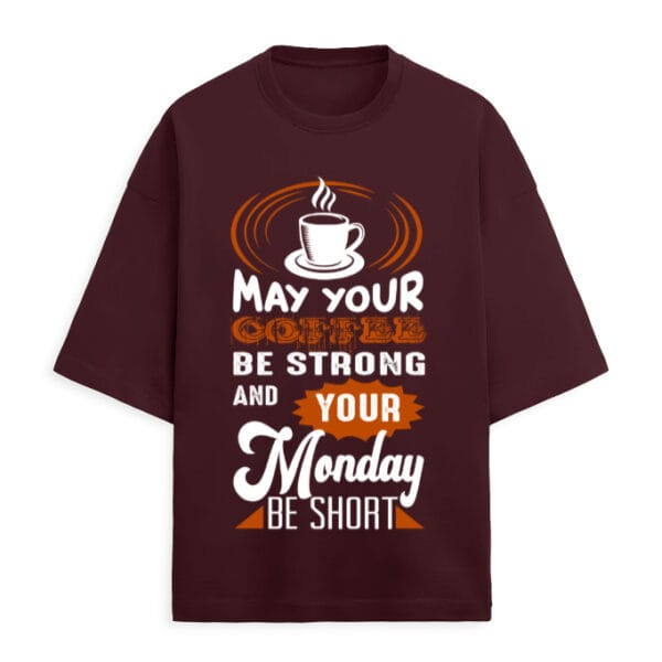 Strong Coffee Unisex Terry Oversized T Shirt