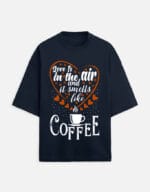 Smells Coffee Unisex Terry Oversized T Shirt - Image 5