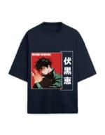Jujutsu Kaisen Megumi Fushiguro Terry Oversized T Shirt - Image 5