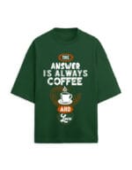 Answer Coffee Unisex Terry Oversized T Shirt - Image 5