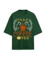 Take Coffee With You Unisex Terry Oversized T Shirt - Image 3